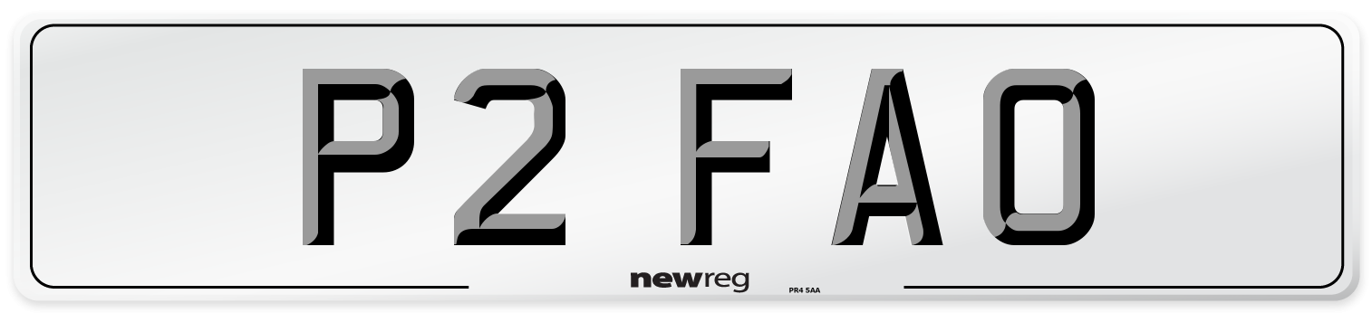 P2 FAO Number Plate from New Reg